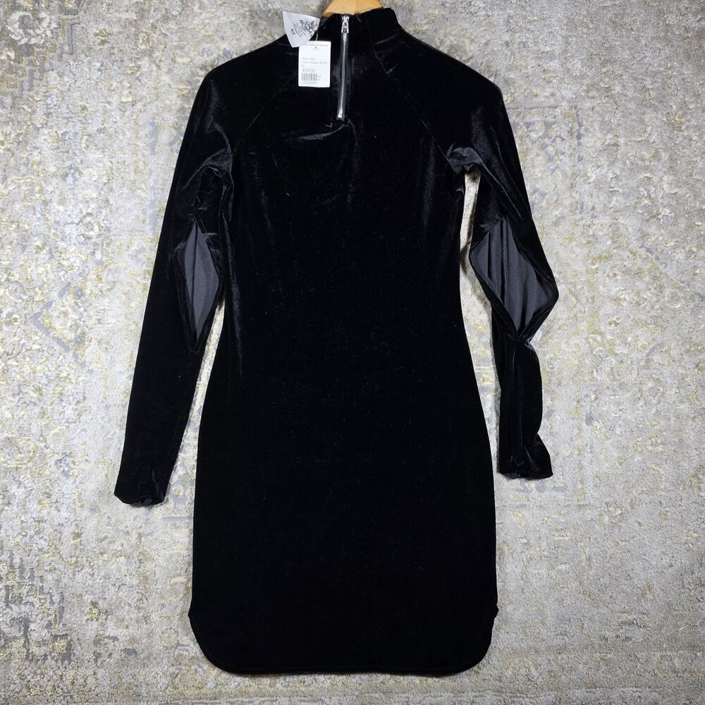 Cheap Monday black velour womens dress size XS NWT Goth Dress Y2k